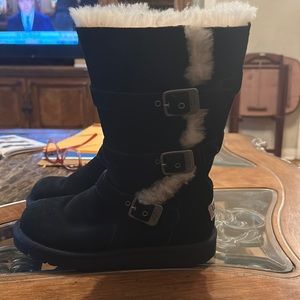 Ugg girls K Maddi insulated tall boots, black, size 2